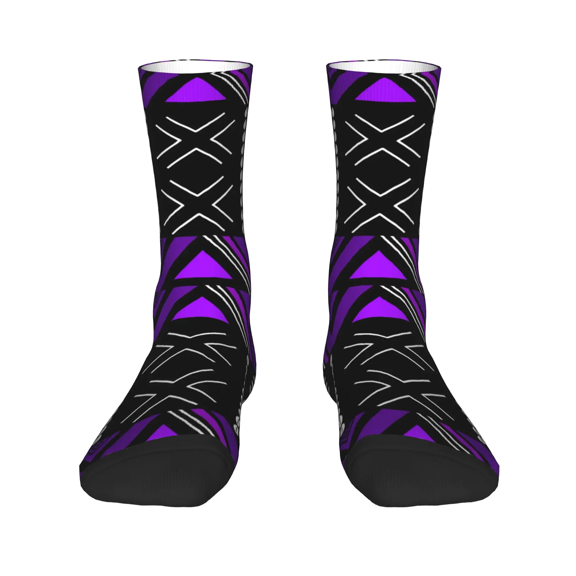 Harajuku Royal Purple African Mud Cloth Socken Damen Herren Warme 3D-Druck Basketball Sportsocken