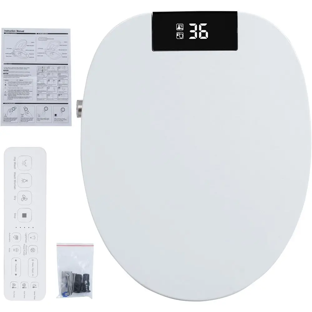 

Подогреваемое сиденье для унитаза с датчиком, плавно закрывающаяся крышка, подача теплой воды, воздушная сушилка, самоочищающаяся насадка, автоматическое открытие крышки, вилка стандарта США