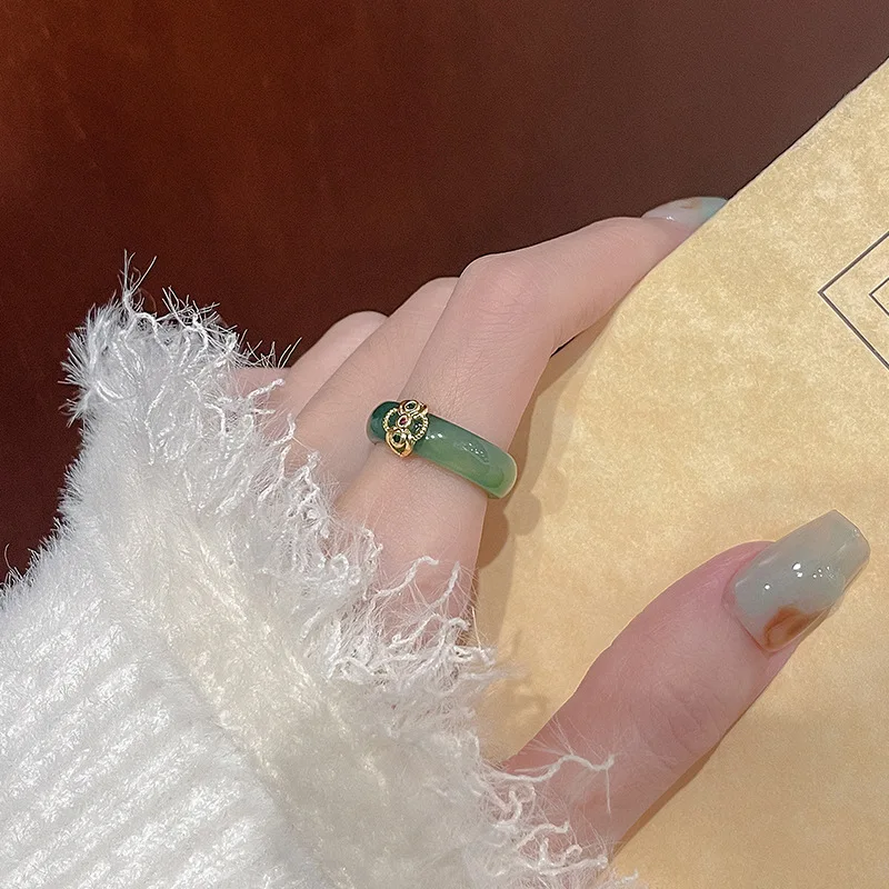 PANJBJ 925 Sterling Silve Cloud Ring for Women Retro Jade Design Vintage Finger Jewelry Gift Dropshipping