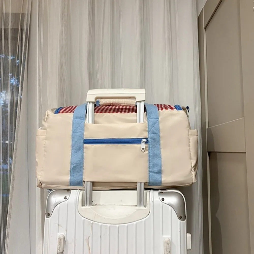 

Large Capacity Dopamine Travel Bag Multiple Pockets Oxford Gym Sports Tote Colorful Dedicated Shoe Compartment Luggage