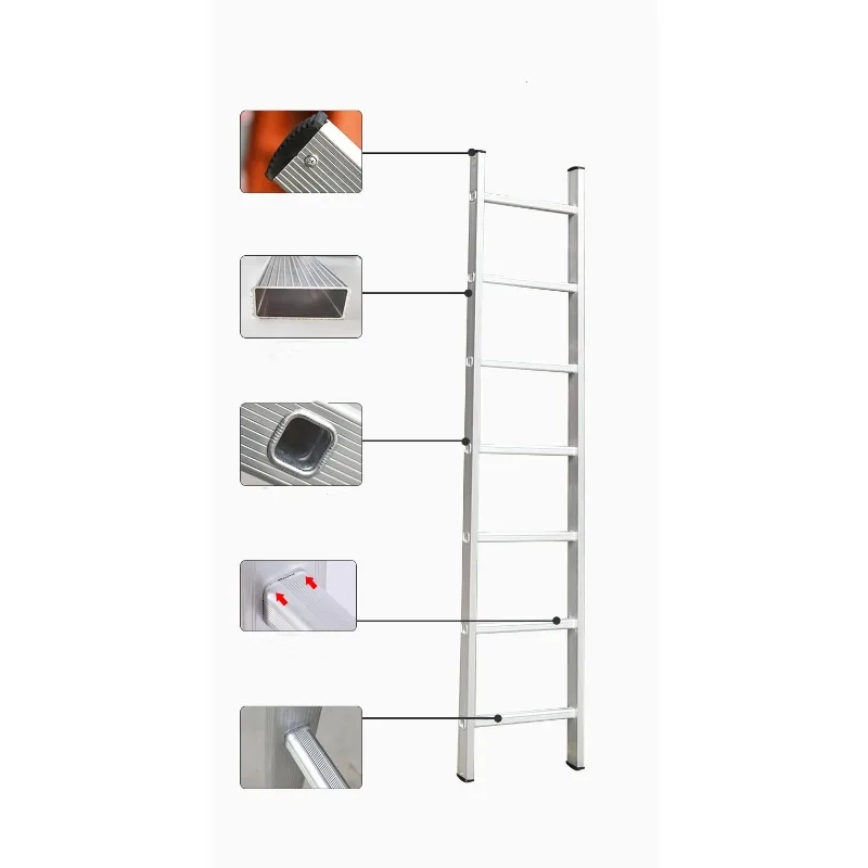 20 Step Modern Design Aluminum Straight Ladder 5.44m Nestable for Warehouse Retail or Apartment Use