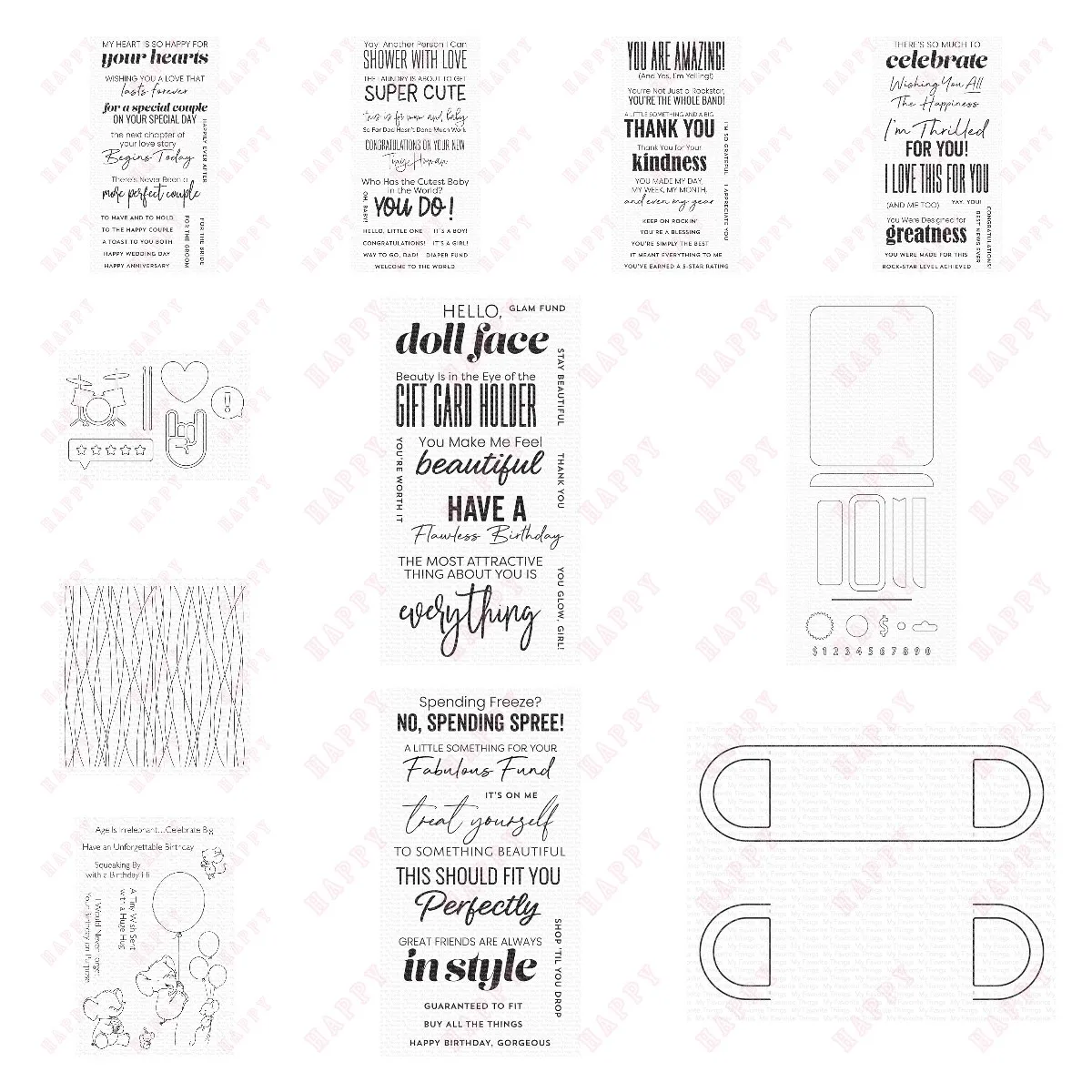 Металлические штампы для вырезания, штампы, день рождения, шары, струны, деньги, фотообои, украшение, бумажные ремесла, тиснение, шаблон, сделай сам, ручная работа