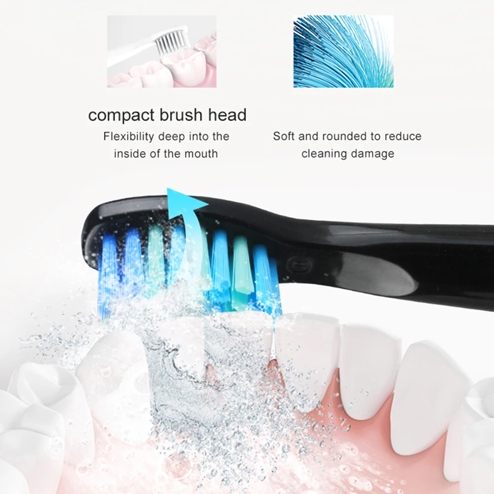 Seago Electric Toothbrush Rechargeable Sonic Vibrate 4 Clean Modes Waterproof Brushes Soft Bristle Portable Adult Timer Brush