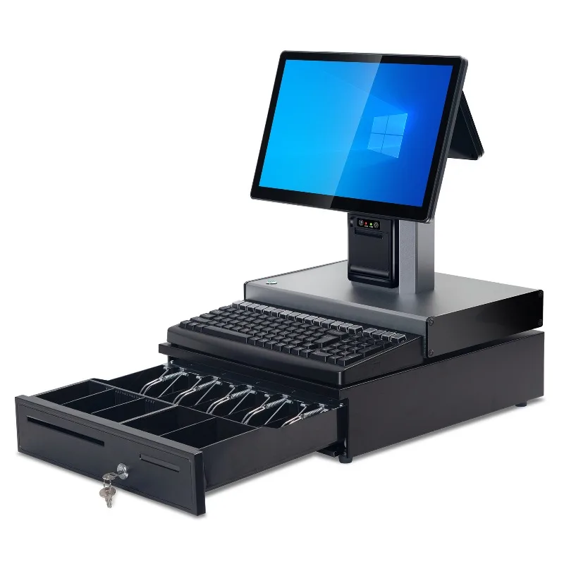Overseas multilingual settlement equipment Commercial POS end point scan code cash register keyboard all-in-one machine