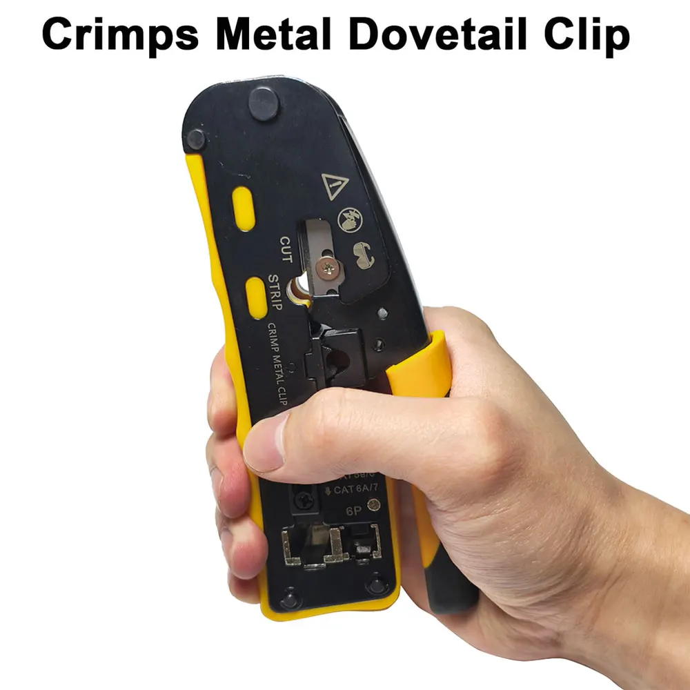 Ethernet Pass Thru RJ11 Network Cable Pliers 6P 8P Cat5e Cat6 Cat7 Pass Through Crimper RJ45 Crimping Tool