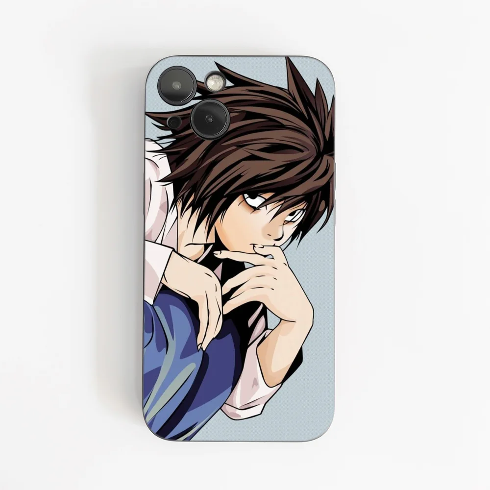 Death Note Yagami Light L Lawliet Phone Case Black Phone Case For IPhone 15 14 Plus 13 12 Mini Silicone Cover Funda Shell