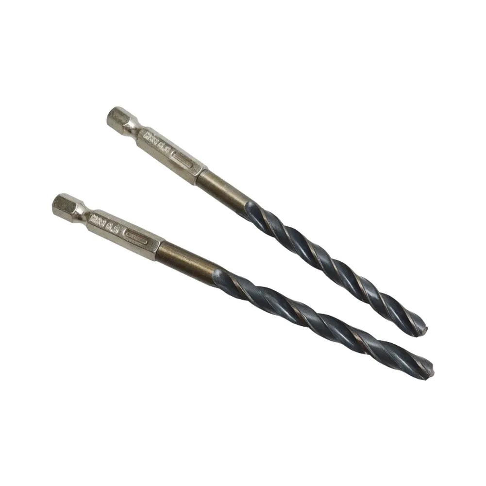 16-Piece Brown Coated HSS Drill Bits 1.5 mm to 6.5 mm Hex Shank Set for Metal Wood Plastic Drilling Applications