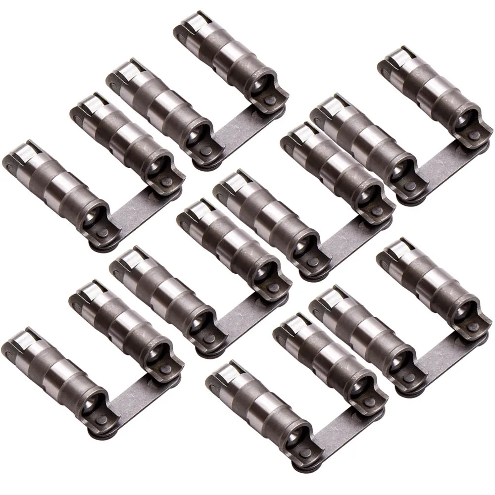 MaXpeedingrods 16pcs Hydraulic Roller Lifters +Link Bar Small Block For Chevy SBC 350 265-400 V8