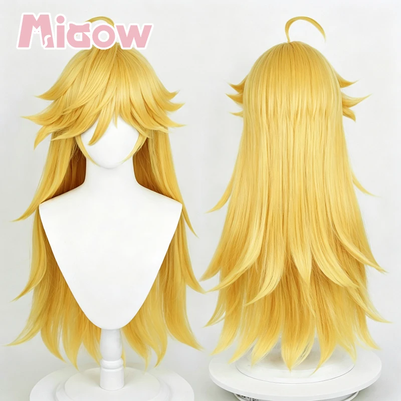 Anime 'Panty & Stocking with Garterbelt' Panty Cosplay Wig,Long Golden Yellow Spiky Layered Wig for Halloween Cosplay Party