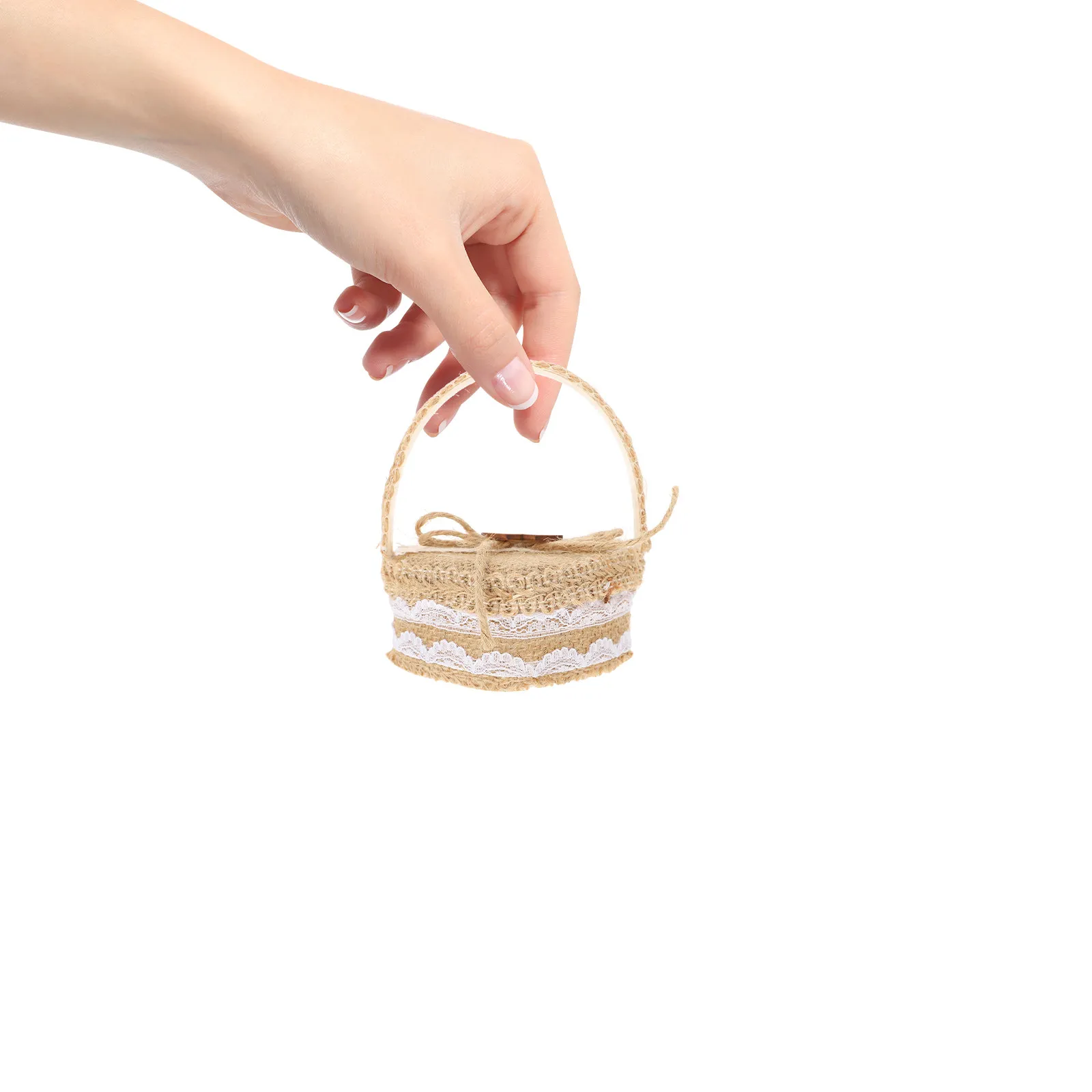 1Pcs Heart-Shaped Ring Basket Creative Woven Wedding Ring Box Scratch-Resistant Romantic Decor Piece Proposal Surprise Gift Box