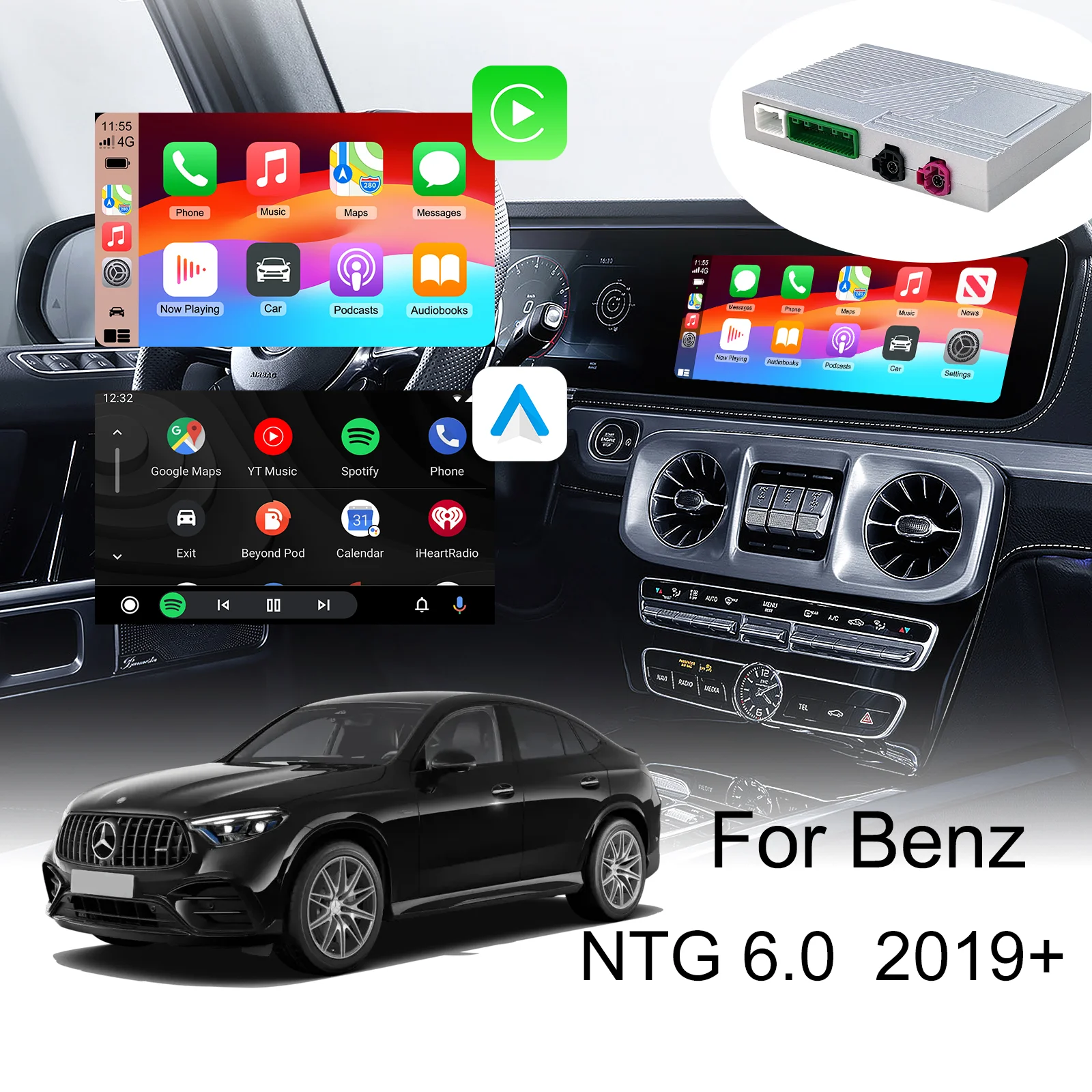 Ezonetronics for Mercedes Benz NTG 6.0 MBUX System 2019+ Wireless CarPlay Android Auto Retrofit Kit Decoder Box CarPlay