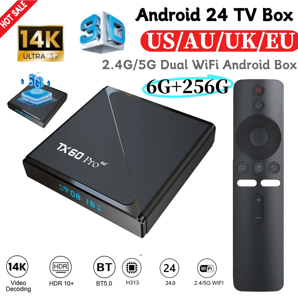 Smart TV Set-Top Box with WiFi6 HDMI 2.0 Support Voice Control Android 10 Compatible 4K 3D Movie Player