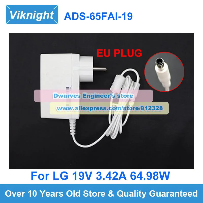 

EU PLUG Genuine 19V 3.42A 64.98W AC Adapter ADS-65FAI-19 19065EPG-1 19065EPK-1 EAY65689601 Charger For LG Laptop Power Supply