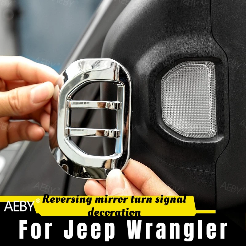

For Jeep Wrangler 2018-2021 Rear view mirror turn signal cover,Reversing mirror turn signal decorative frame,accessories
