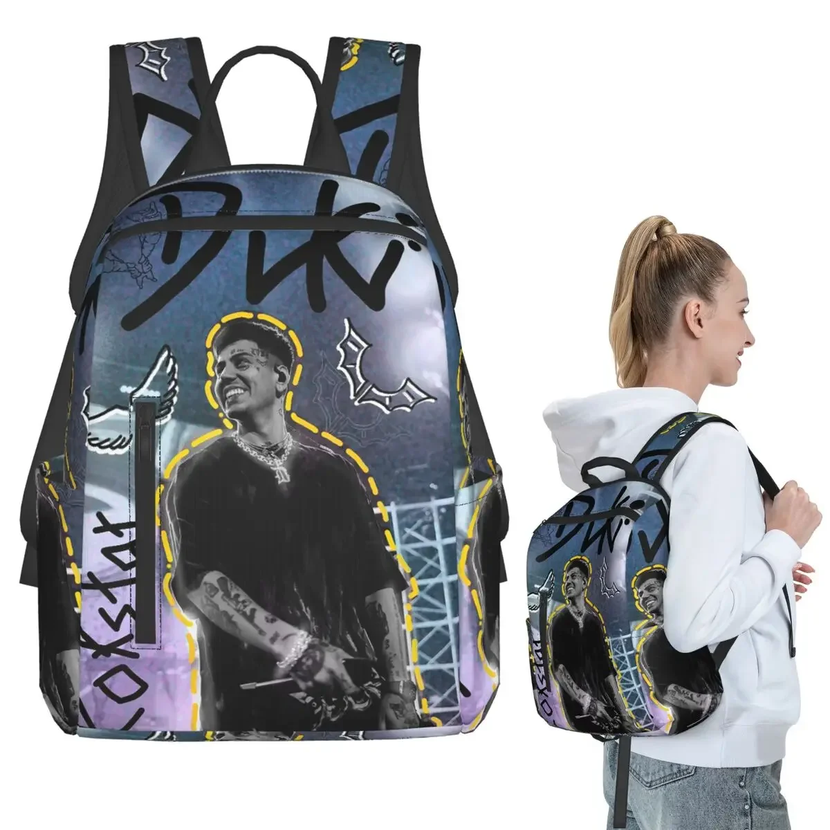 

Duki Singer Rapper Accessories Backpack Student Boys Girls BookBag Kids School Bag Laptop Shoulder Bags for Men Women