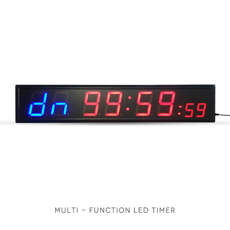Gym Timer 4-Inch Blue 6 Red Count up down Wall Mounted for Fitness Training And Exercise Sessions