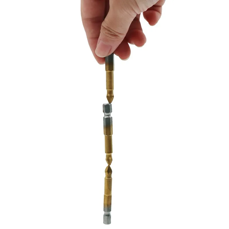 5 ~ 10pc 1/4 "punte per cacciavite elettrico antiscivolo con gambo esagonale punte per cacciavite rivestite in titanio punta per cacciavite elettrico magnetico PH2
