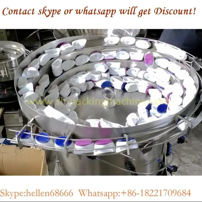 SUS304 cosmetics cap vibrate bowl feeder,800mm customizable，bowl feeder vibratory,shampoo cap feeder