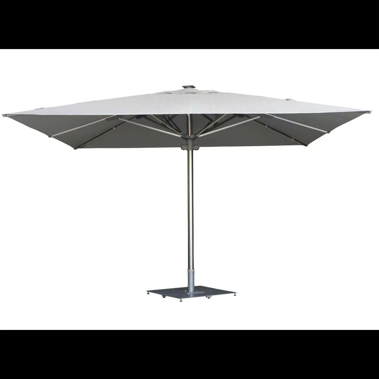 3m 4m Black Sunshade Big Size Aluminium Pole Parasols Umbrella Patio Outdoor Garden Umbrella with Black Steel Bases