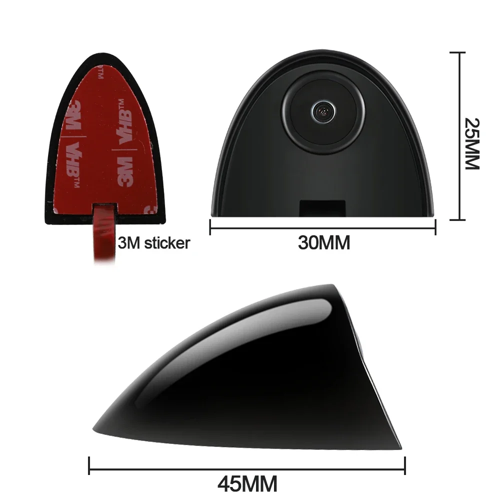 Caméra de vue latérale AHD pour voiture, installation d\'autocollant 3M, vue latérale, angle mort, aide au stationnement, HD 720P, vision nocturne,