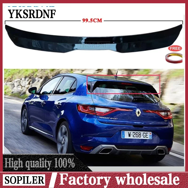 For Renault Megane 4 IV GT Sport Tourer 2016-2020 Hatchback Spoiler ABS Universal Car Tail Wing Rear Roof Lip Spoiler