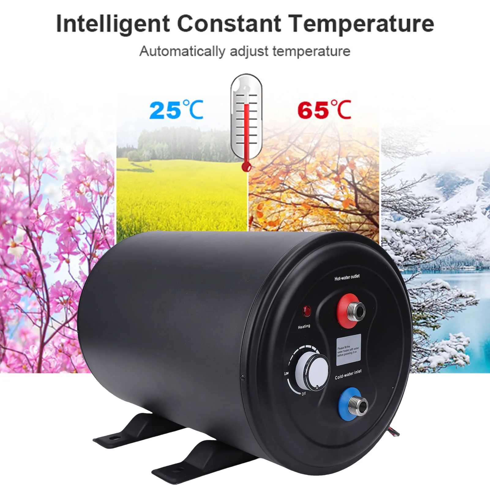 Instant Water Heater Tankless 10L Portable Hot Water Heater Instant Camping Water Heater for Outdoors Shower RV Shower White view 4