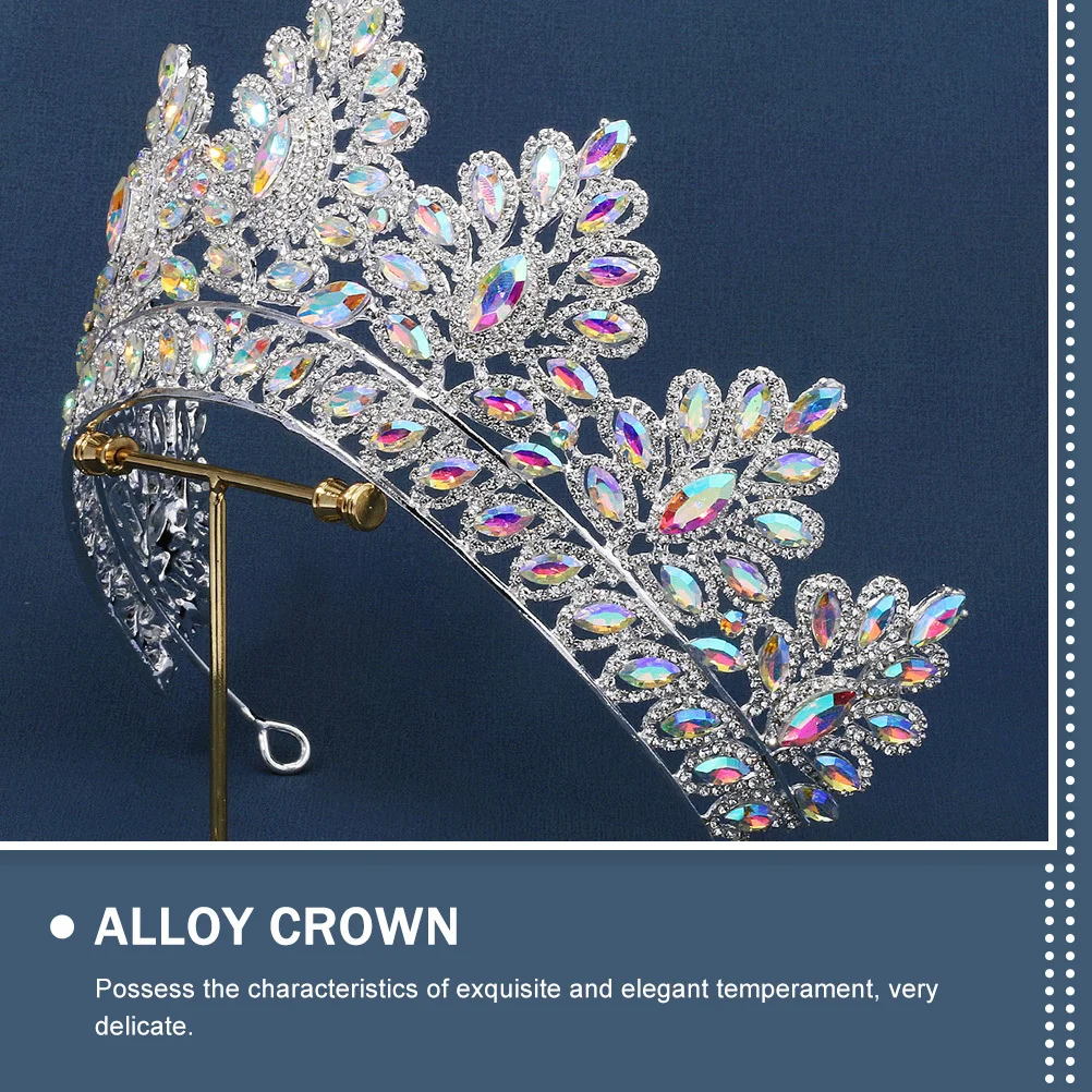 

Rhinestone Crown Handmade Alloy Bridal Wedding Accessory Shiny Bride Headband Rhinestone Crown Alloy Tiara Bride Hair Decor