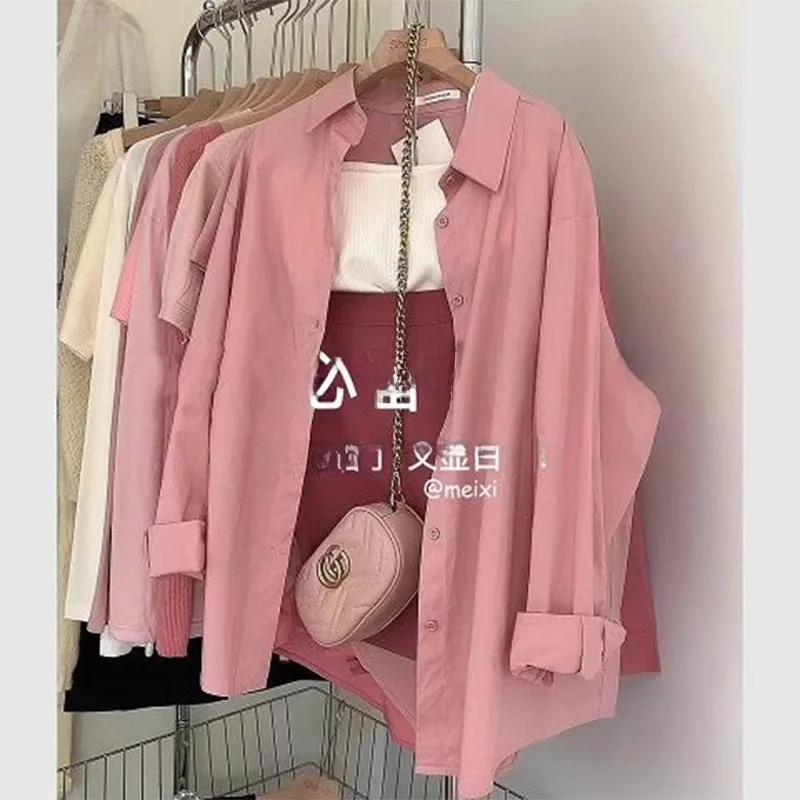 

plus Size 300 Pou Sweet Youthful Pink irt Long Sve Women's Early Autumn Sle Fat Sister Gentle Tie irt