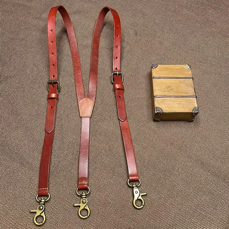 Herren Hosenträger Vintage Leder Damen Hosenträger 3-Haken Y-Rücken Hosenträger verstellbare Hosenträger für Herren hosen