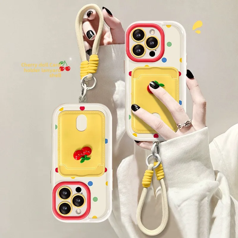 

Card bag Phone Case for IPhone 15 15pro 15promax 14 14pro 13 12 11 with bracket Anti Fall Cute Resistant Shockproof Cover