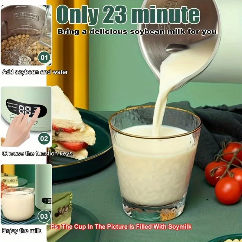 Hot Sales Automatic Commercial Electric Mini Portable Stainless Steel Cook Home Soybean Blender Machine Soy Milk Maker