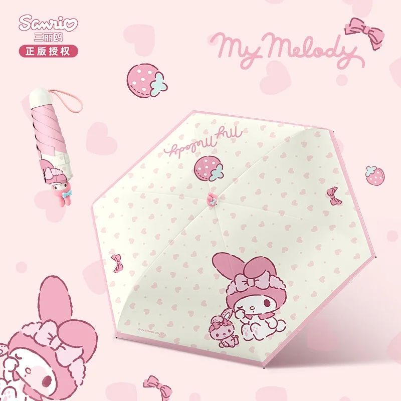 

My Melody Women Cartoon Sunscreen Umbrella Automatic Parasol Pocket Rain Umbrella Sanrio Cute Sweet Exquisite Manual Nice