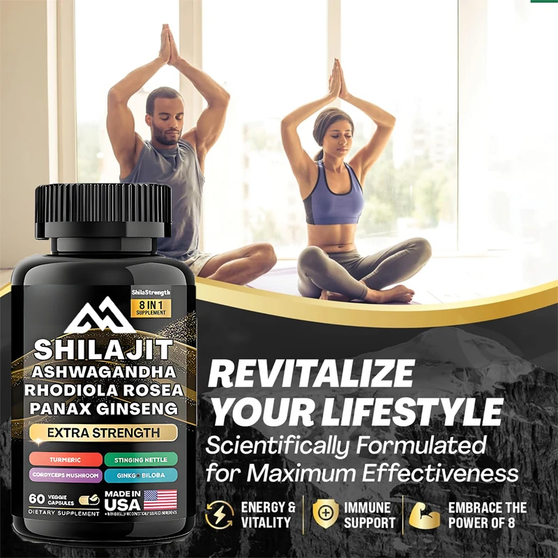 

Shilajit Pure Himalayan Energy Booster Red Sedum,Ginseng,Turmeric,Ginkgo Biloba,Leaf Sting, Urtica, Cordyceps sinensis, Mushroom