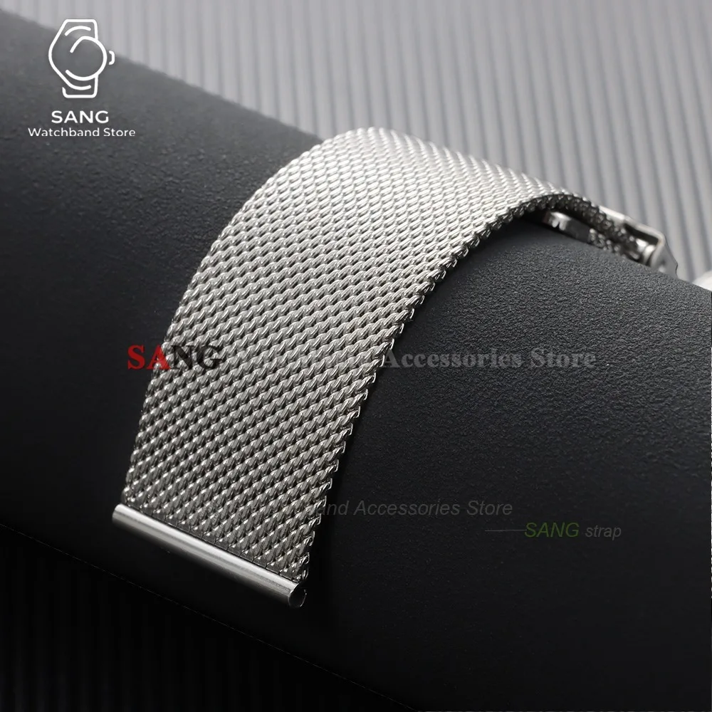 18mm 20mm 22mm 12mm 14mm 16mm 17mm 19mm 21mm 24mm Schnellverschluss-Uhrenarmband 0,6mm Milanaise-Mesh-Stahl-Uhrenband Business-Armband – Detail 4