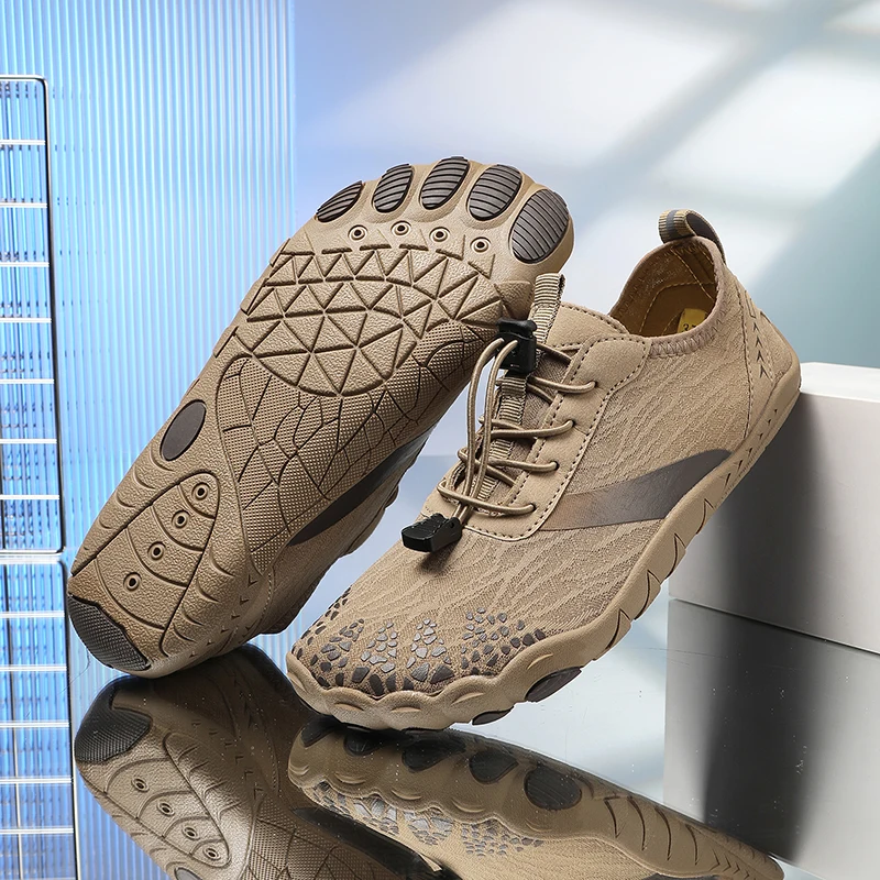

Hot Selling Fashion Khaki Barefoot Shoes for Man Woman Quality Quick-drying Water Sneakers Size 36-46 Beach Shoes Men Trainers