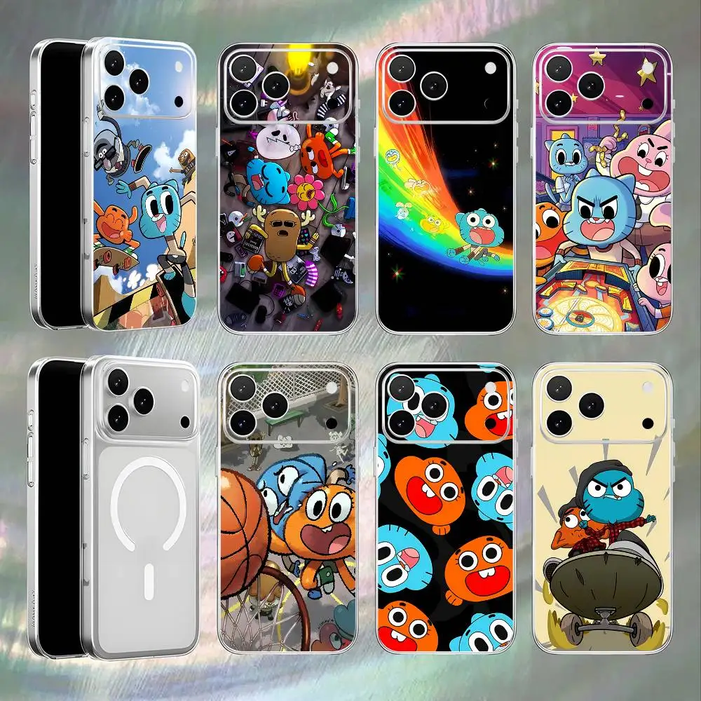 

Amazing World G-GumballS Magnetic Wireless Charging Transparent White Phone Case For iPhone 17,16,15,14,13,12,11,Pro,Max,Plus