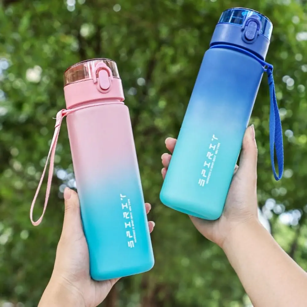 

PC Sports Water Bottle Leak Proof Large Capacity Colorful Plastic Cup Silicone Cup Holder 650ml/1000ml Outdoor Sports Kettle