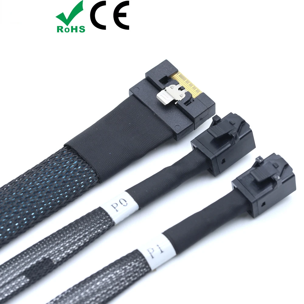 PCIE G 5.0 Slimline SAS MCIO 8i 8X 74P To Dual 2XSFF Slimline 8654 4i Server Data Connection Adapter Cables