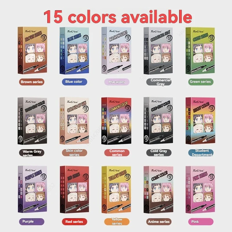 12 Colors Alcohol Based Markers, Alcohol Markers Set, Dual Tip Alcohol Sketching Drawing Markers Animation for Adults Kids
