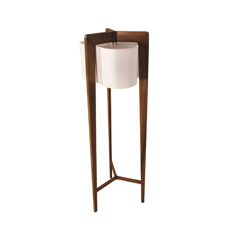 

Floor lamp stylish home decoration with natural wood veneer and soft lighting