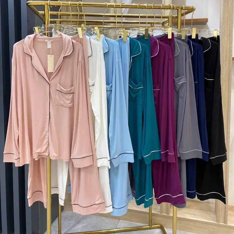 European and American Wholesale Modal Pajama Set Simple Pajamas Women