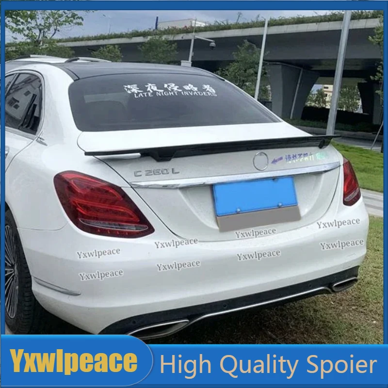 

For Mercedes C-Class W205 Spoiler 2015 - 2018 C180 200 260 300 C63 ABS Plastic Unpainted Color Luggage Lip Spoiler Car Styling