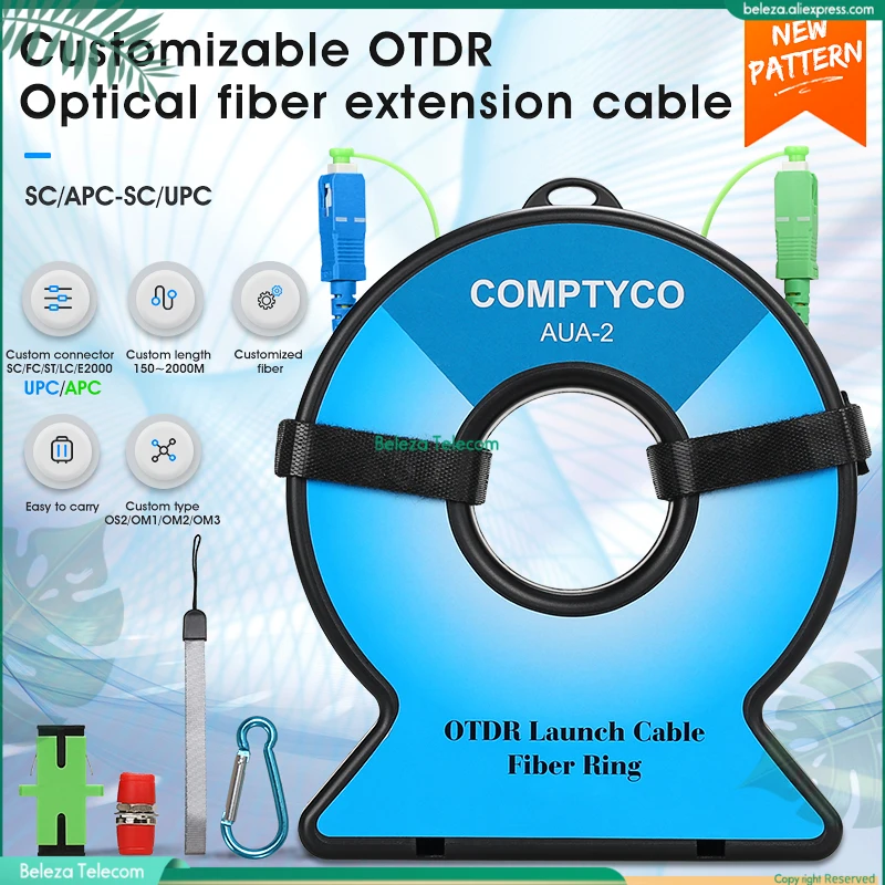 

Beleza Mini OTDR Launch Cable Box OTDR Dead Zone Eliminator SC/APC - SC/UPC Fiber Rings Optical SM Extension Cable 500M 1km 2km