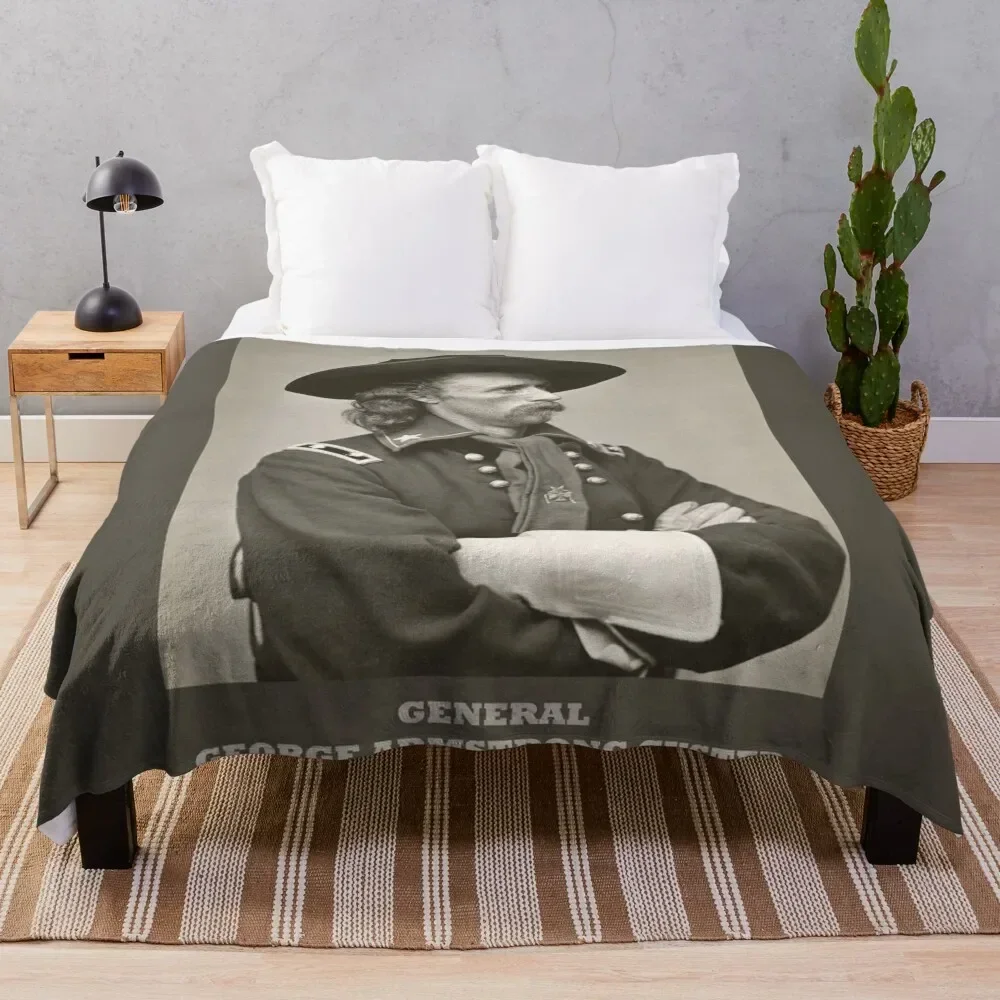 

General George Armstrong Custer Throw Blanket Plaid anime wednesday Blankets