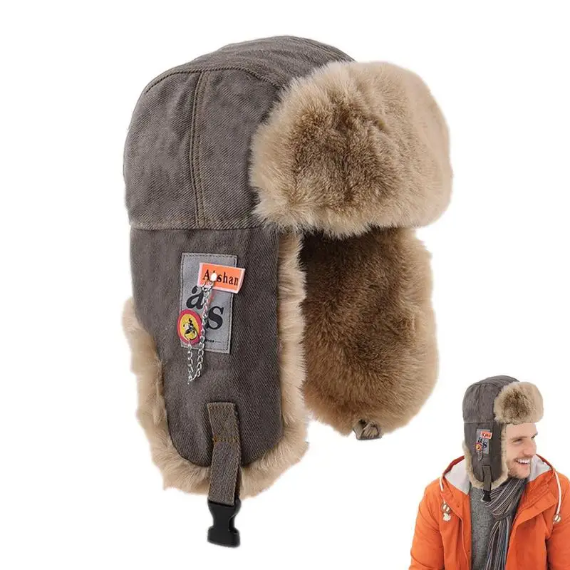 Männer Frauen Bomber Hüte Warme Winter Hüte Mit Ohrenklappen Pilot Stil Winter Trooper Hut Unisex Trapper hut Outdoor Sport Plüsch Kappe