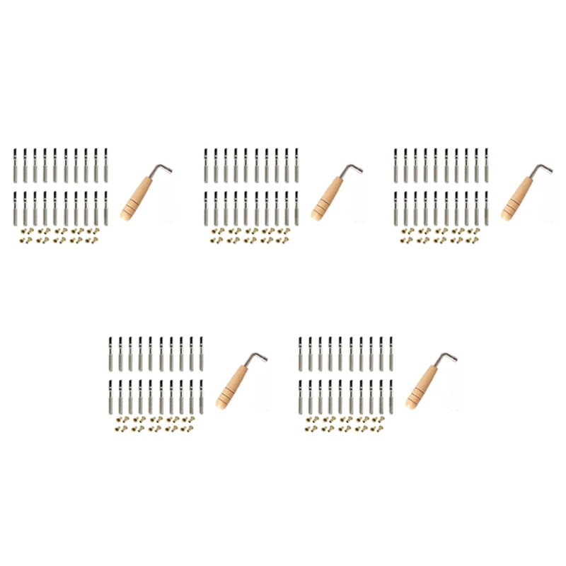 100X Tuning Pin Nails And 100Pcs Rivets,With L-Shape Tuning Wrench,For Lyre Harp Small Harp Musical Stringed Instrument