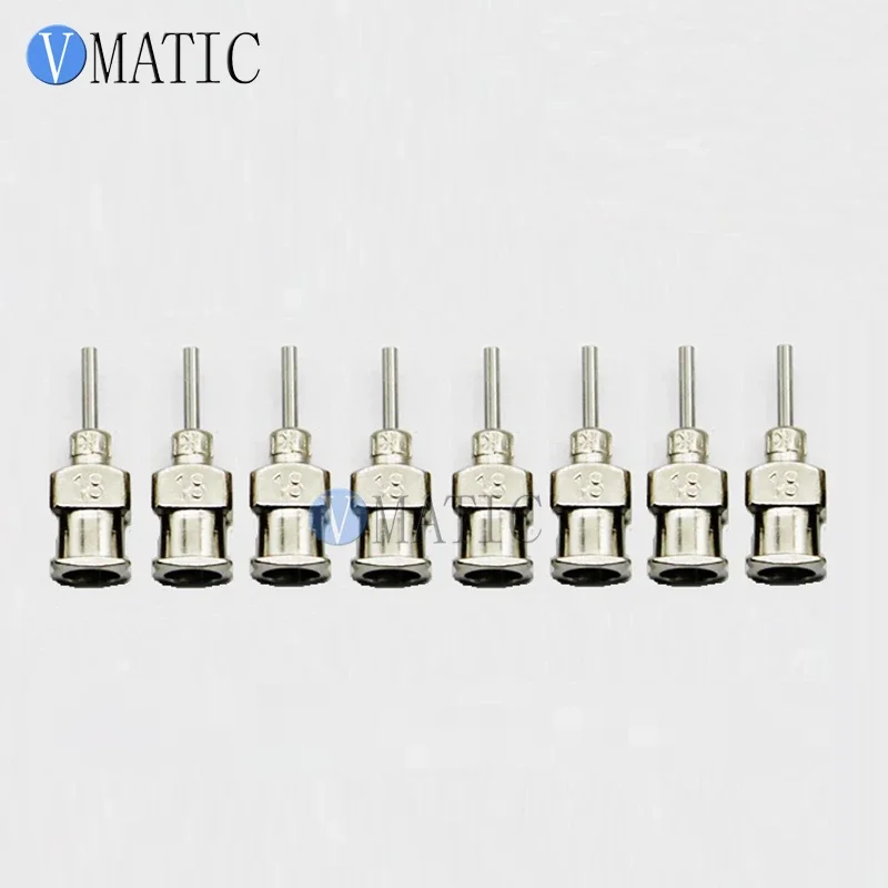 Free Shipping High Precision All Metal Tips 18G 1/4 Inch Blunt Stainless Steel 12Pcs Dispensing Syringe Needle Tips