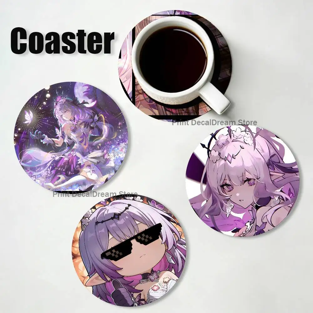 

C-Castorice H-Honkai Coaster Wooden Drink Tray Suitable for Restaurants and Coffee Shops Easy To Wash and Clean