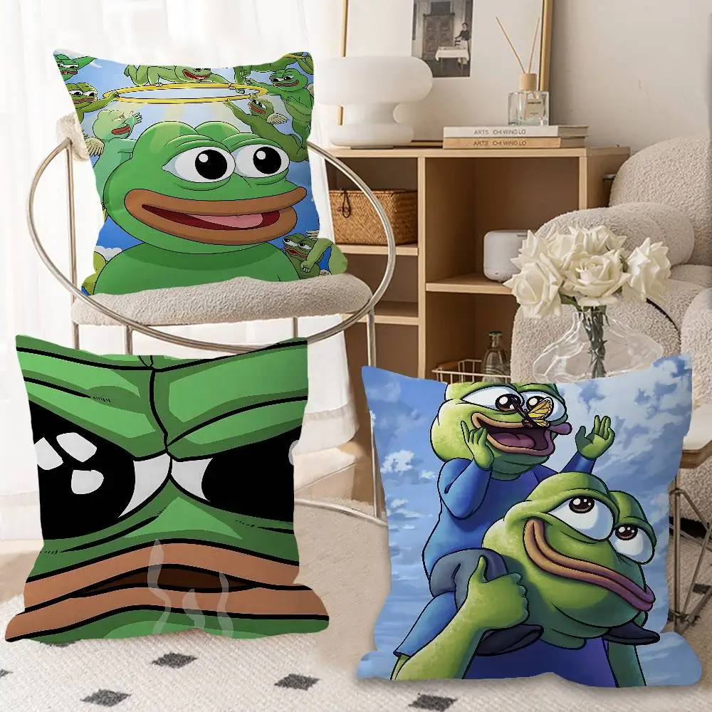 Popular Internet Meme Sad Frog Cushion Cover Pillow Cover Decor Pillowcase Printed Cushion Case for Couch