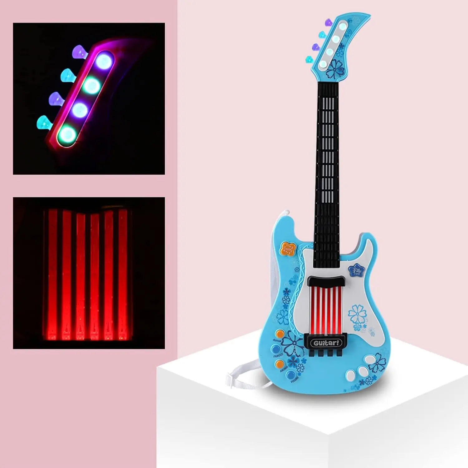 Multifunctioneel gitaarbasspeelgoed voor jongeren - Lichtgewicht muziekinstrument voor muziekbeginners, gitaarspeelgoed voor kinderen